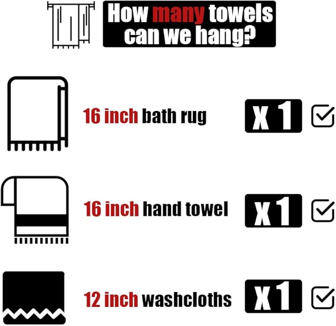 JQK Towel Bar Brushed Steel, 19 Inch 304 Stainless Steel Thicken 0.8mm Towel Rack Bathroom, Towel Holder Wall Mount, Useable Length 16 Inch TB110L16-BN