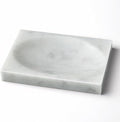 Marble Soap Dish for Shower - Stone Soap Tray Holder, Natural Soap Bar Holder Countertop Caddy, Marble Bathroom Accessories (Calacatta White Matte)