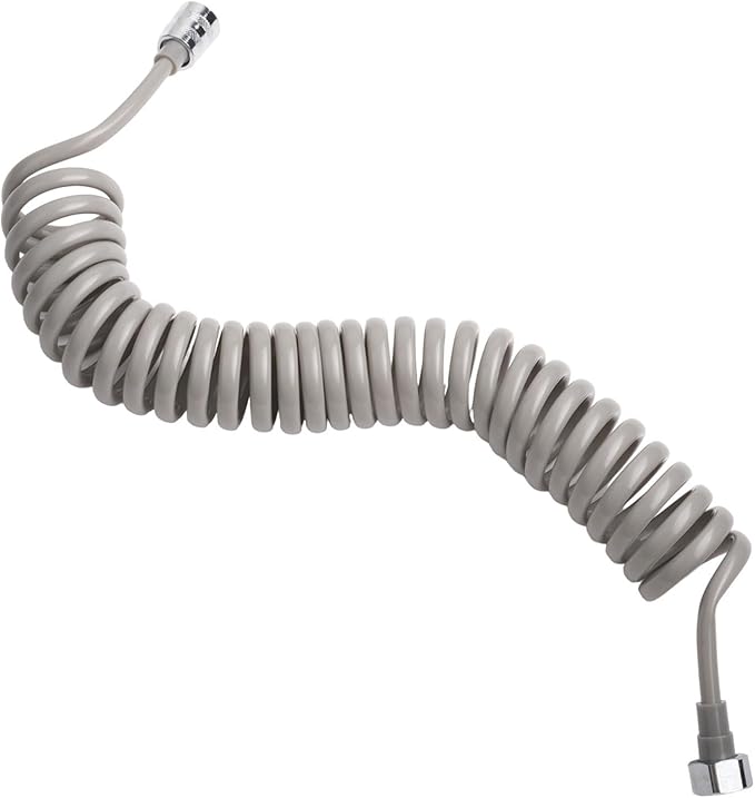 Spring Flexible Shower Hose, Bathroom Spiral Flexible Telescopic Shower Hose Spring Replacement Shower Hose for Toilet Faucet, Bidet Sprayer(300cm Grey)