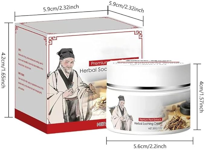 Herbal Body Care Cream - Relieves Dry and Tight Skin, Soothing Skin | Relieves Itching, Rich in Menthol | 1 FL oz (2Pcs)