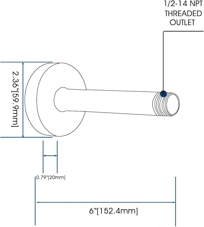 6 Inch Shower Arm with Flange and Stabilizer Bracket, Ceiling Mount Replacement Rain Shower Head 304 Stainless Steel Straight Arm For Fixed Shower Head, Matte Black