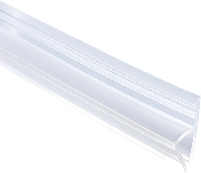 Shower Door Side Seal Strip,118 Inch H-Type Frameless Shower Door Seal, H-Type Shower Door Sweep for 15/32"(12mm) Thick Glass