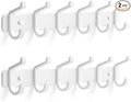 pickpiff Coat Rack Wall Mounted Heavy-Duty: Metal Coat Hanger 6 Hooks for Hanging Hat, Clothes, Robe, Keys, Backpack, Bathroom Towels, Jacket, Purse - Closet, Door, Entryway, Mudroom (White, 2 Pack)
