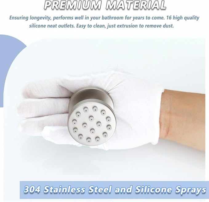 Brushed Nickel Round Shower Faucet Set with Body Jets 12 Inch Shower Head Handheld Shower Combo Set High Pressure Ceiling Mount with Rough-in Valve