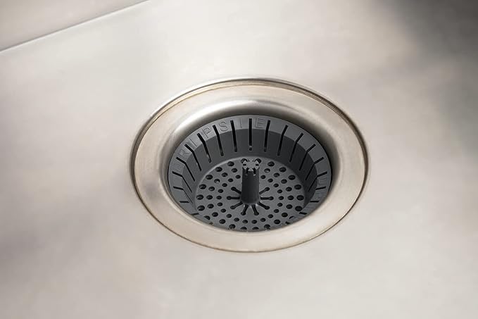 Kitchen Sink Strainer 3.25" - Dripsie Anti-Clog Food Catcher, Flexible Drain Basket, Dishwasher Safe, Standard Fit, Made in USA (1-Pack Gray)