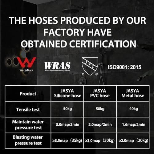 Shower Hose PVC,Explosion Proof Anti Winding Showerhead Hoses Extra Long,Used In Showerheads Spray Bidet Bathing Toilet Cleaning Pet Flexible Rv Shower Hose Replacement (Black, 39 In)