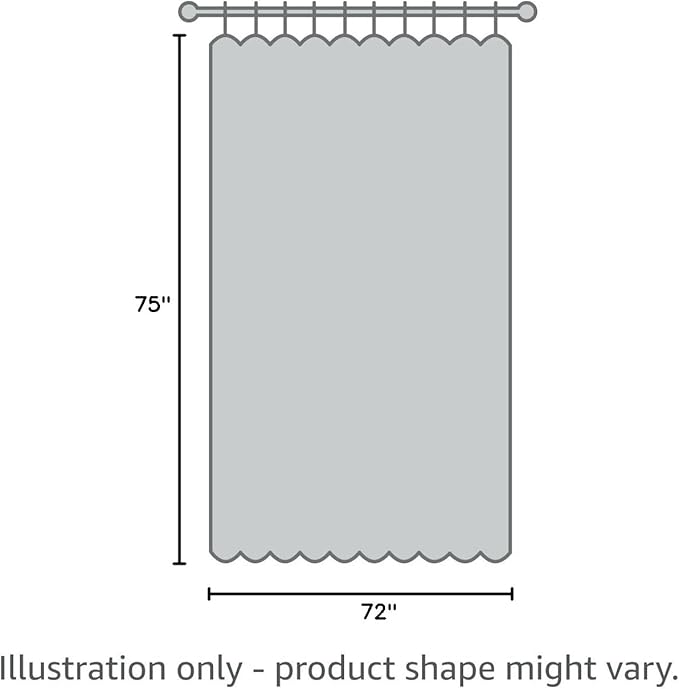 AooHome 75 Inch Long Shower Curtain, Durable Polyester 72" Width Bathroom Curtain Waffle Weave Plaid Design with Hooks, Weighted Bottom, Heavy Duty, Water Repellent, 72x75 Inch, Gray