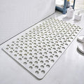 Casa and Beyond Shower Mat,Non Slip Bath Mat and Shower Mat with Suction Cups and Drain Holes,Bathroom Mat Easy to Clean Soft Machine Washable,Bathtub Mat Easy Dry&Cut (White,47" x 32"(Rectangular))