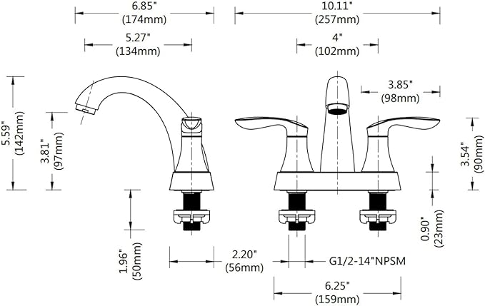 Bathroom Faucet, 4 Inch Bathrooms Faucets for Sink 3 Hole, Centerset Bathroom Sink Faucet with Pop Up Drain and cUPC Lead-Free Hose(ORB)