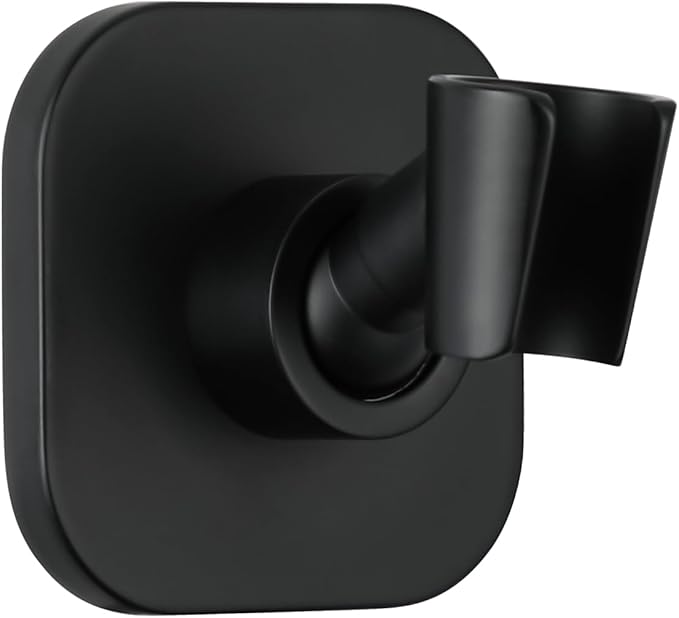 G-Promise All Metal Handheld Shower Head Holder, Adjustable Wall Mount Shower Wand Bracket, Strong Adhesive Disc Mount or Drill Installation (Matte Black)