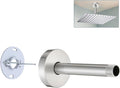 6 Inch Straight Shower Arm with Flange and Stabilizer Bracket, Ceiling Mount Replacement Rain Shower Head 304 Stainless Steel Arm For Fixed Shower Head, Brushed Nickel
