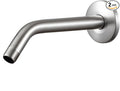 OFFO Shower Arm with Flange, 10 in Brushed Nickel Wall Mount Replacement Angle Shower Head Arm Wall-Mounted For Fixed Shower Head & Handheld Showerhead