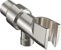 Hibbent Universal All Metal Handheld Shower Head Holder, Adjustable Solid Brass Shower Wand Holder, 2 Size Shower Bracket Holes for Bathroom, Fits All Showerhead Hoses & Shower Arm, Brushed Nickel
