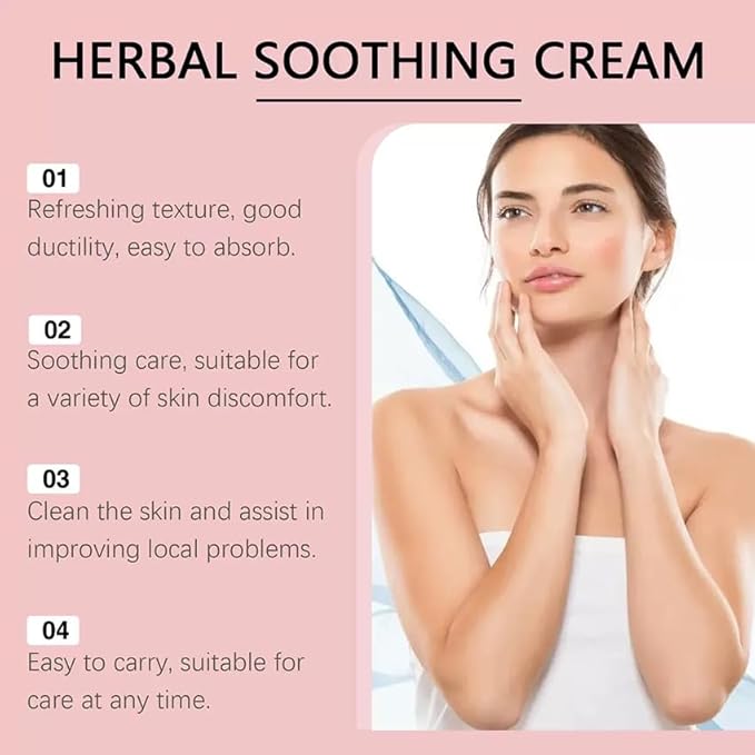 Herbal Body Care Cream - Relieves Dry and Tight Skin, Soothing Skin | Relieves Itching, Rich in Menthol, Calendula & Dendrobium | 1 FL oz (1Pcs)