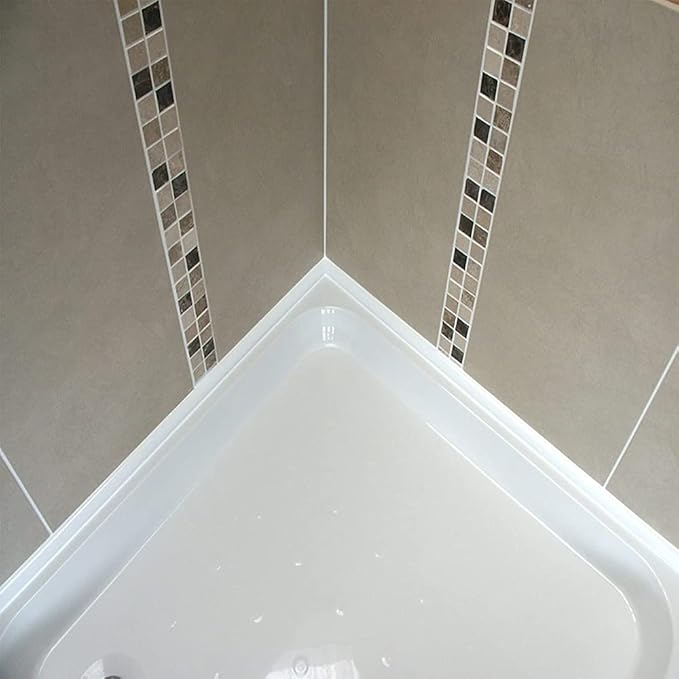 118inch Water Guard for Kitchen Sink，Silicone Rubber Kitchen Splash Guard, Corner Water Retaining Dam Strip for Countertop,Shower, Bathroom，Self Adhesive Caulk Seal Strip Edge Trim (Grey)