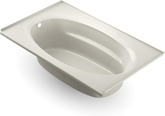 Jacuzzi SIGNATURE Acrylic Drop-In Bathtub, Soaking Sanctuary, Slip Resistant, Right Drain Placement, 72" (L) x 42" (W), Oval In Rectangle, 3-Tile Flange, Oyster