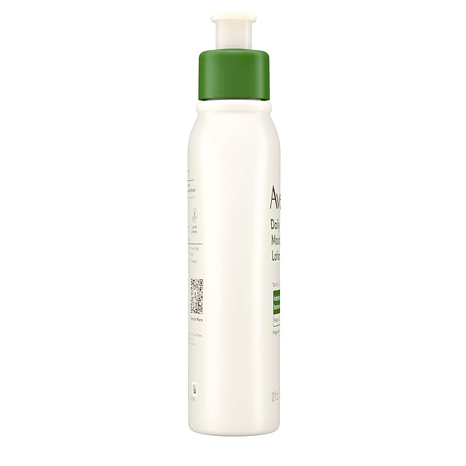 Aveeno Daily Moisturizing Body Lotion with Soothing Prebiotic Oat, Gentle Lotion Nourishes Dry Skin With Moisture, Paraben-, Dye- & Fragrance-Free, Non-Greasy & Non-Comedogenic, 12 fl. Oz