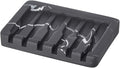 Self Draining Soap Dish - Marble Look Soap Holder Tray Savers Box Container Sponge Holder for Bathroom Shower Kitchen, Black