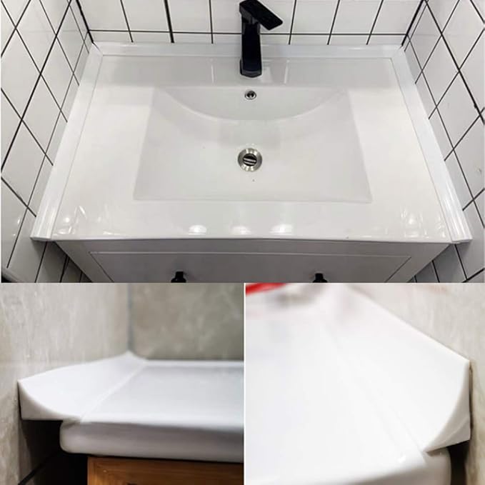 78inch Shower Threshold Water Dam Barrier Shower Door Bottom Seal Strip, Silicone Rubber Kitchen Splash Guard, Corner Dam Water Retaining Strip for Countertop,Bathroom Floor (Grey)