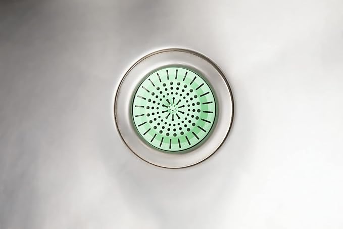 Kitchen Sink Strainer 3.25" - Dripsie Anti-Clog Food Catcher, Flexible Drain Basket, Dishwasher Safe, Standard Fit, Made in USA (1-Pack Green)