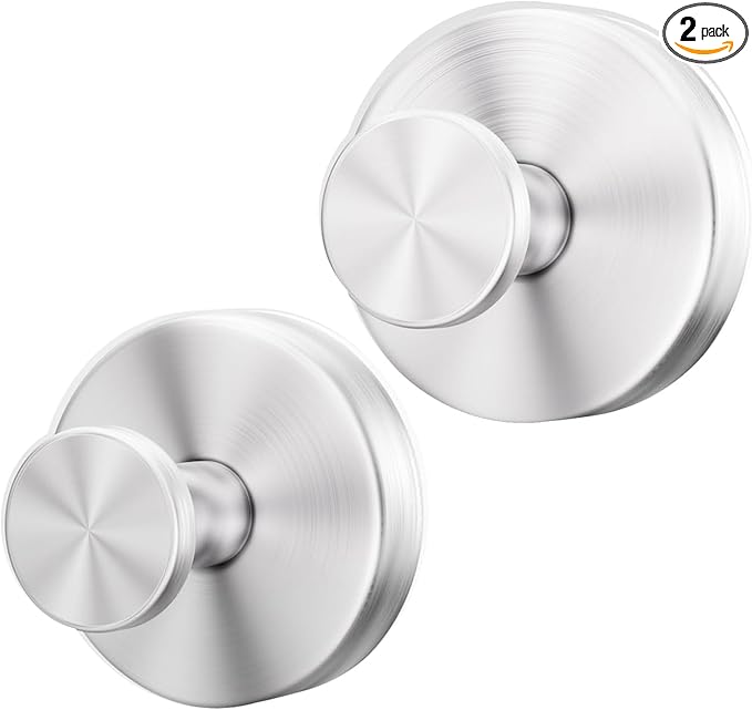 Suction Cup Hooks for Shower,Removable Suction Hooks for Bathroom Shower Wall,Glass Windows,Doors Hanging Towels,Suction Cup Wreath Hanger Holder for Christmas Wreath-Silver(2 Pack)