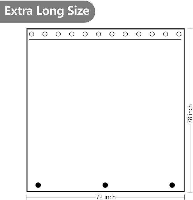 72 x 78 inch Navy Blue Extra Long Fabric Shower Curtain Liner, Waterproof Cloth Shower Liner with 3 Large Magnets, Bathroom Long Shower Curtain Lightweight Washable