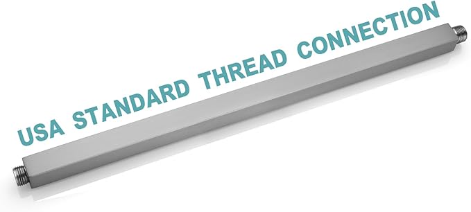 BESTILL 20 Inch Brushed Nickel Ceiling Mount Shower Arm and Flange, Square Rain Shower Arm