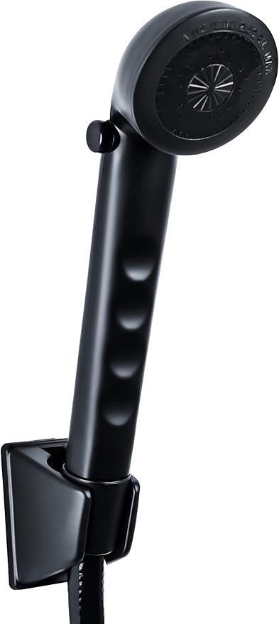 Dura Faucet DF-SA130-MB Economical Shower Head and Hose Kit, Handheld Shower Wand with Flow Control Trickle Switch (Black)