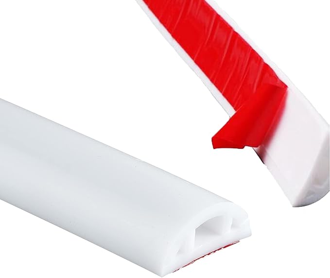 Bathroom Foldable Block water Stopper sealing strip shower threshold dam Self-adhesive silicone shower barrier (66 Inch)