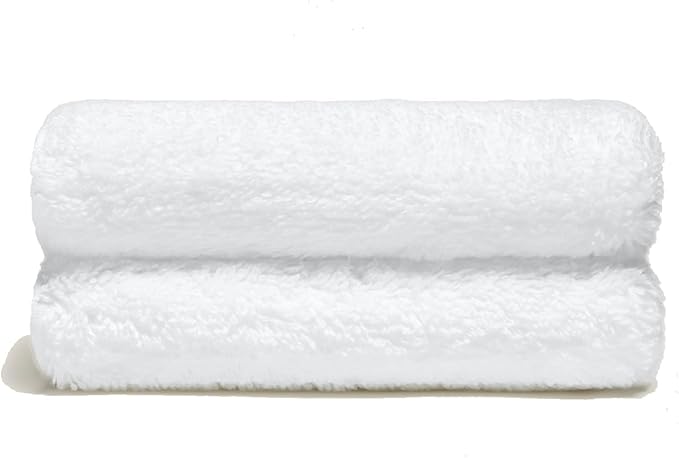 Italic Ultraplush Australian Cotton Washcloths - Set of 2 Luxury Plush Face Wash Cloths, Soft and Absorbent 800 GSM 100% Cotton Washcloth for Bathroom, Spa, Gym, Face and Body (White)