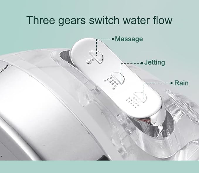 Filtered Shower Head with Handheld, 3 Spray Modes, Ecowater, Anion Mineral beads Purifying Water, ON/OFF Button, Adjustable shower holder and shower hose, 0.35kg