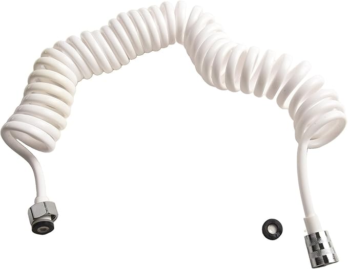 Spring Flexible Shower Hose, Bathroom Spiral Flexible Telescopic Shower Hose Spring Replacement Shower Hose for Toilet Faucet, Bidet Sprayer(300cm White)