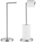 Marmolux Acc - Free Standing Toilet Paper Holder Stand Brushed Steel Finish 1pc - Storage for 4 Rolls of Toilet Tissue SUS 304 Stainless Steel Bathroom - Toilet Holder