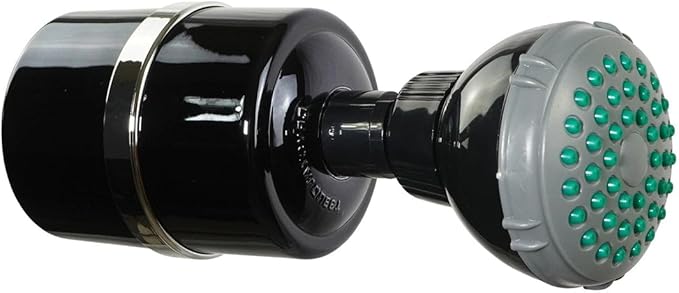 Crystal Quest Shower Filter with Shower Head - Black - Advanced Multi Stage Filtration for Cleaner Water - Removes Chlorine, Heavy Metals - Promotes Healthier Skin, Softer Hair - Long-Lasting