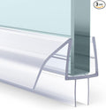 AmazerBath 3 PCS Shower Door Bottom Seal for 3/8 Inch Glass - (15.75 Inches x 3), 3 Section Segmented Shower Installation Kit Frameless Glass Door Seal Strip