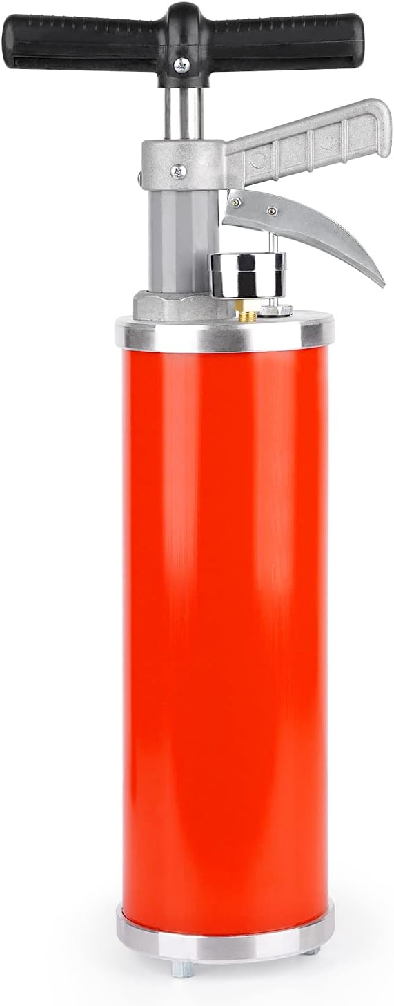 Portable High Pressure Kinetic Toilet Plunger Air Drain Blaster Pump for Bath Toilets Bathroom Shower Kitchen Clogged Pipe (Red)
