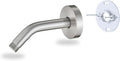 6 Inch Shower Arm with Flange and Stabilizer Bracket, Wall Mounted Shower Pipe Arm 304 Stainless Steel For Fixed Shower Head & Handheld Showerhead, Brushed Nickel