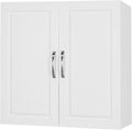 Haotian Wall Cabinet Laundry Room, Medicine Cabinet for Bathroom Kitchen Garage, Wall Storage Cabinet with Adjustable Shelf, White FRG231-W
