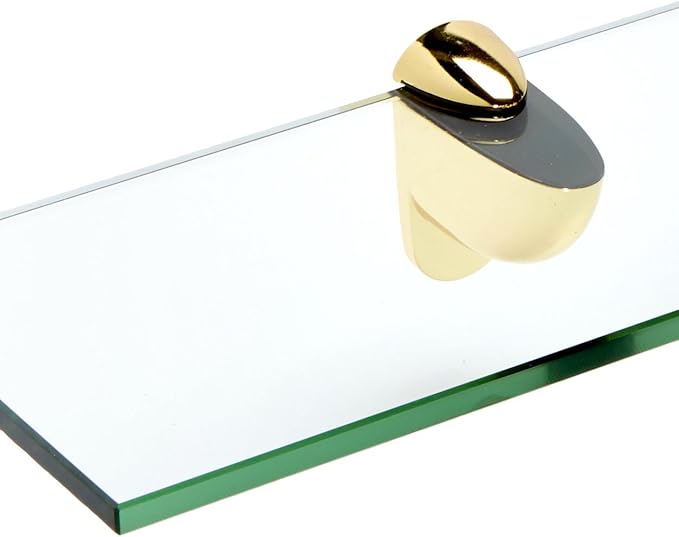 Spancraft Glass H-8x42-Brass Heron Glass Shelf, Brass, 8" x 42"