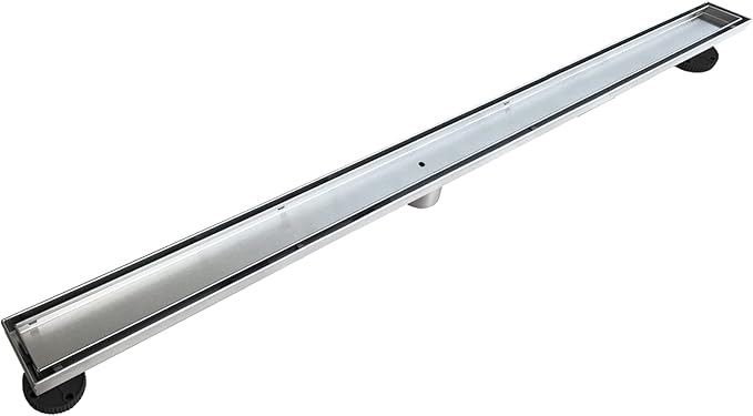 Neodrain 36-Inch Linear Shower Drain with Tile Insert Grate,Brushed 304 Stainless Steel Rectangle Shower Floor Drain, Linear Drain with Leveling Feet, Hair Strainer