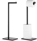 MARMOLUX ACC Free Standing Matte Black Toilet Paper Holder Stand Black Marble Base and Storage - 4 Jumbo Roll Bathroom Hardware Toilet Paper Stand - Stainless Steel Standing Toilet Paper Holder