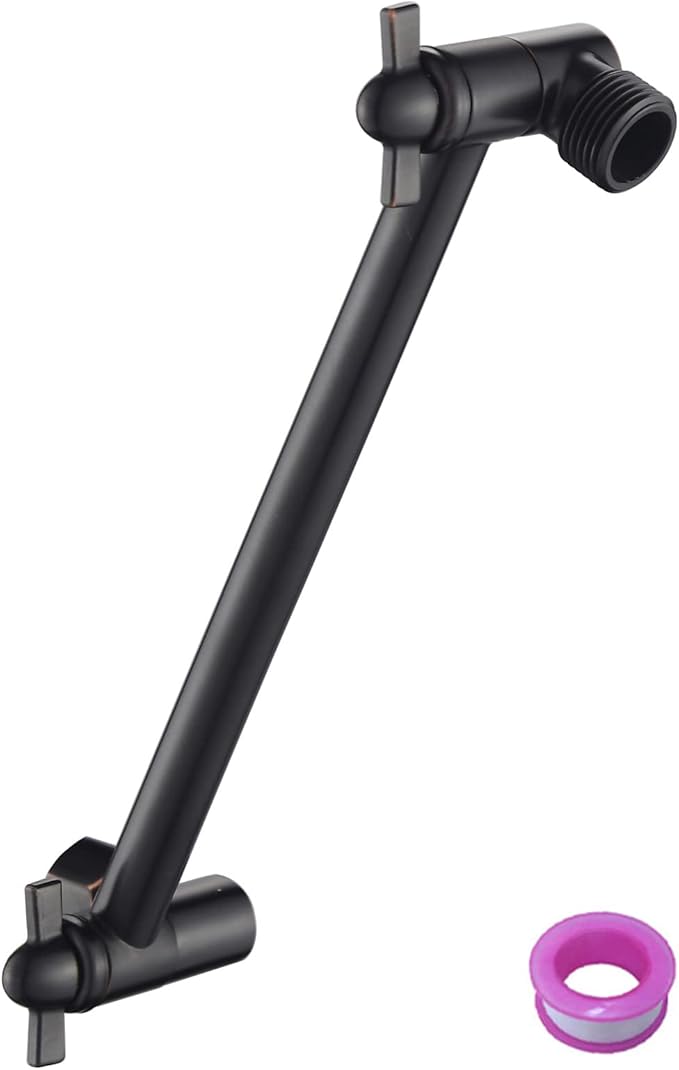 12 Inch Shower Head Extension Arm Oil Rubbed Bronze.Solid Brass Adjustable Shower Arm Extension. Lower Or Raise Any Rain Or Handheld Showerhead To Your Height & Angle – Universal Connection