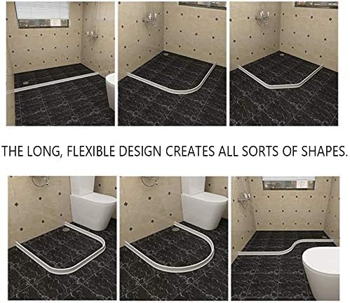Duzzy 98 Inch Collapsible Shower Threshold Water Dam, Ideal for Wheelchair Accessible, Suitable for Accessibility ADA Handicap Showers