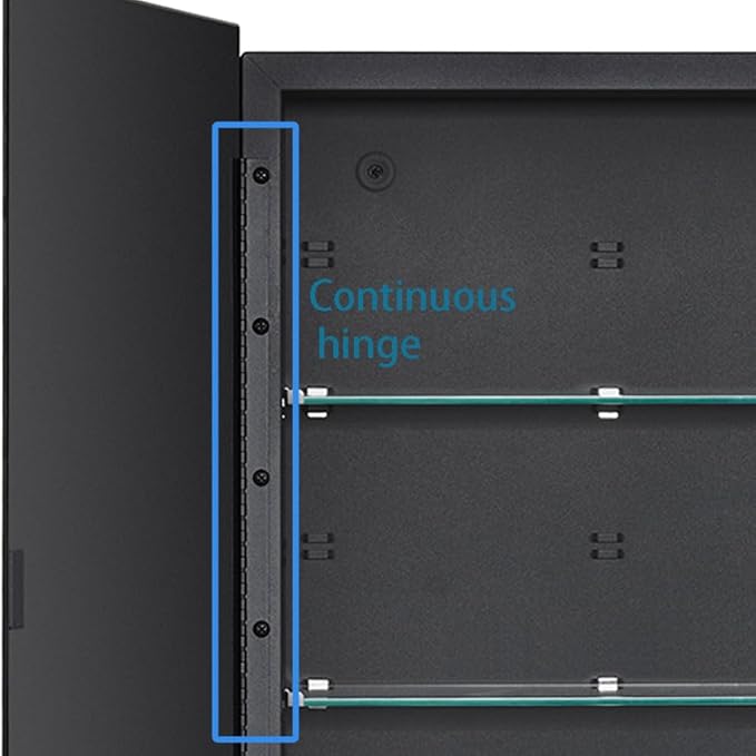 Black Bathroom Medicine Cabinet with Beveled Edge Mirrored Door 36 x 26 inch, Recessed or Surface Mount, with Adjustable Glass Shelves