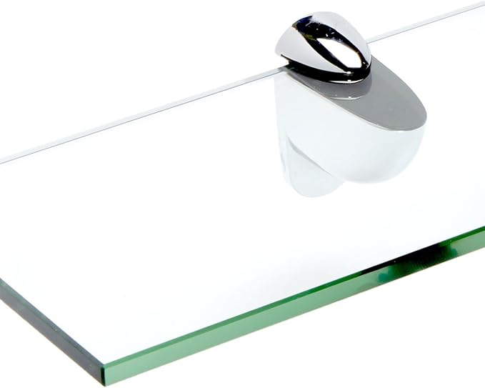 Spancraft Glass H-8x36-Chrome Heron Glass Shelf, Chrome, 8" x 36"