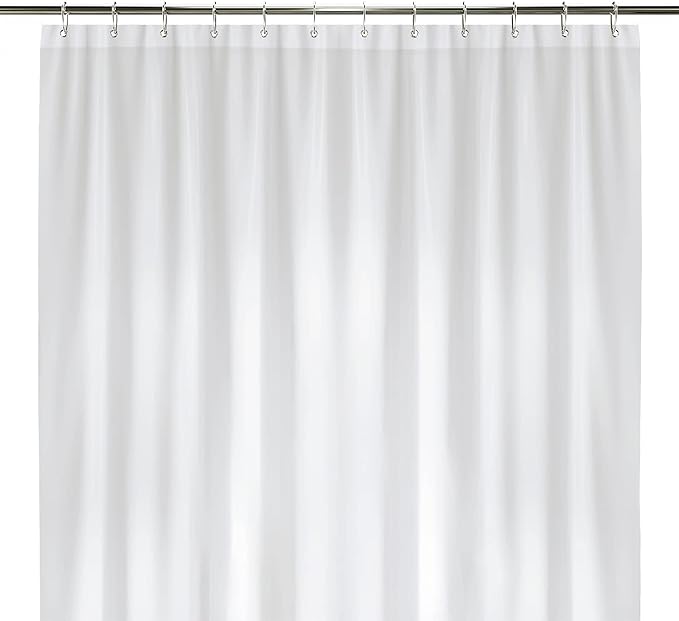 LiBa Bathroom Shower Curtain - Waterproof Plastic Shower Curtain Premium PEVA Non-Toxic with Rust Proof Grommets White 8G Heavy Duty Bathroom Accessories 72x84