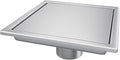 Square Shower Drain, Shower Drain 4 inch with 2 in 1 Tile-Insert Cover, Brushed AISI 304 Stainless Steel Shower Floor Drain with Hair Catcher