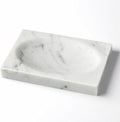 Marble Soap Dish for Shower - Stone Soap Tray Holder, Natural Soap Bar Holder Countertop Caddy, Marble Bathroom Accessories (Calacatta White)