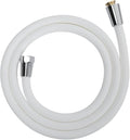 59 Inches Shower Hose Ultra-Soft Silicone Shower Hose Extension Anti-Kink Designed Long Handheld Shower Head Hose Replacement with Brass Insert and Nut White