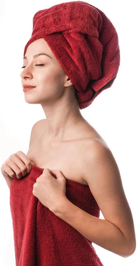 Hencely 6-Piece Bath Towel Set - High Absorbency, Quick Drying - 100% Soft Turkish Cotton - 2 Bath Towels, 2 Hand Towels, 2 Washcloths - for Bathroom, Home, Hotel, Spa, and Gym - 6-Pack Red